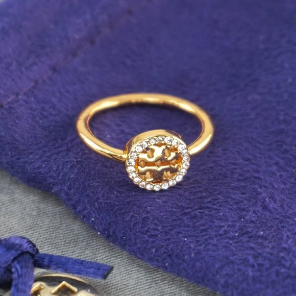 Tory Burch Jewelry - Tory Burch Miller Pavé Single Logo Delicate Ring (Brand New with Dust Bag)